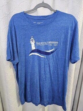 Adult Large Blue Mississippi Gulf Coast Marathon & 5K Running Themed T-Shirt